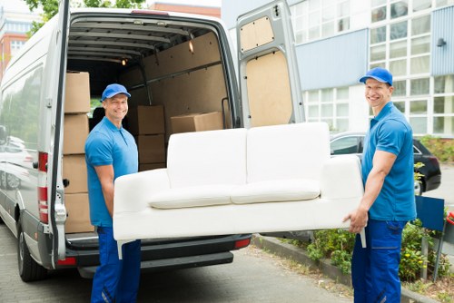 Man and van loading furniture in Walthamstow street