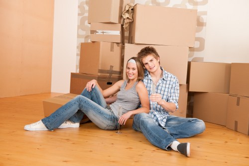 Professional furniture removals in Walthamstow with a moving van and wrapped items