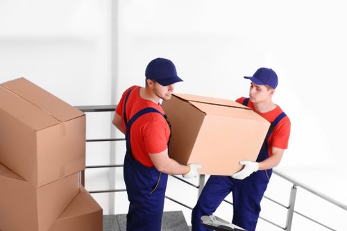 Team preparing a van load with safety checks
