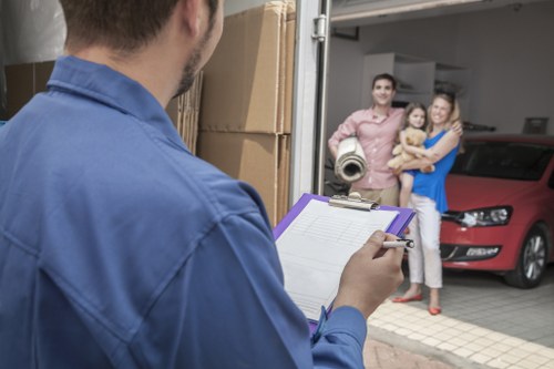 Person using a screen reader to browse accessible moving service information