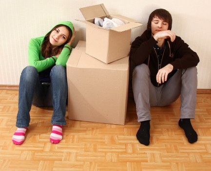 Moving boxes and furniture prepared for transport in Walthamstow
