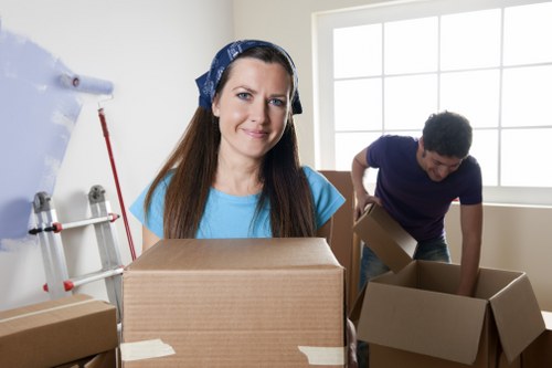 Professional man and van helping with a small relocation