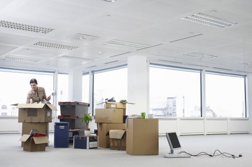 Local moving team organising boxes and belongings in Walthamstow