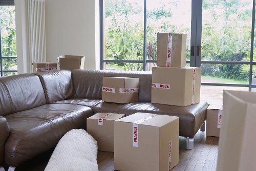 Business furniture and equipment prepared for office relocation